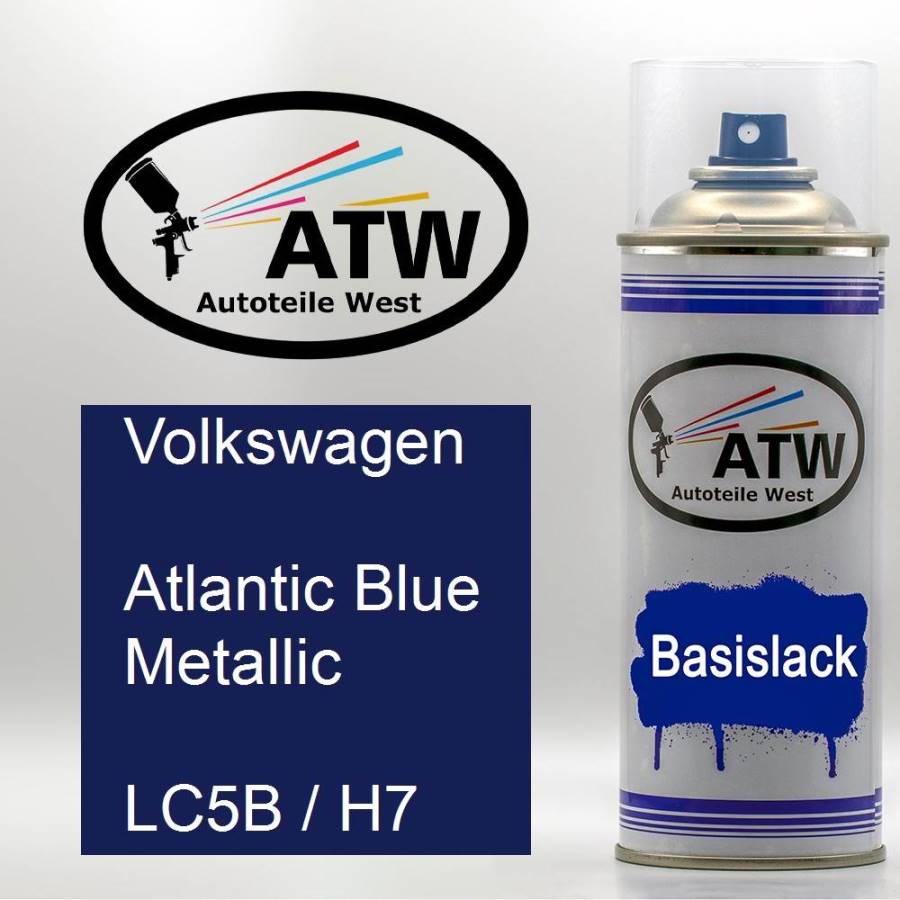 Volkswagen, Atlantic Blue Metallic, LC5B / H7: 400ml Sprühdose, von ATW Autoteile West.